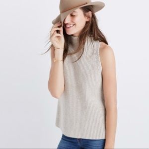 NWOT Madewell Mock Neck Sweater Vest in Stone Sand